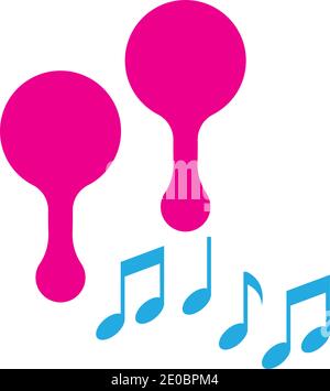 Maracas musical instrument icon. gradation style sign for mobile concept and web design. Percussion maracas flat vector icon. Brazilian carnival, Stock Vector