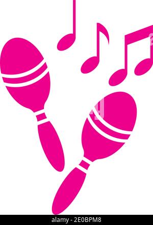 Maracas musical instrument icon. gradation style sign for mobile concept and web design. Percussion maracas flat vector icon. Brazilian carnival, Stock Vector