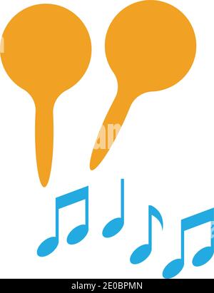 Maracas musical instrument icon. gradation style sign for mobile concept and web design. Percussion maracas flat vector icon. Brazilian carnival, Stock Vector