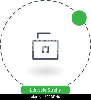 open small lock vector icon editable stroke outline icons for web and mobile Stock Vector