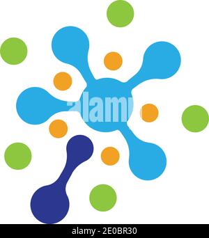 molecule logo vector icon illustration design template Stock Vector
