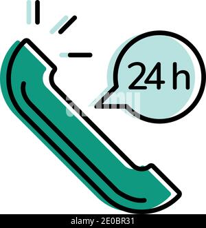 delivery phone with 24 hours bubble design, logistics transportation and shipping theme Vector illustration Stock Vector