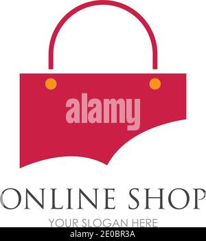 online shop logo vector icon illustration template design Stock Vector