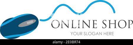 online shop logo vector icon illustration template design Stock Vector
