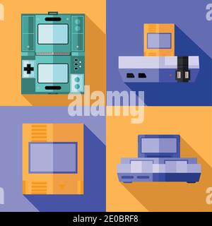 videogame consoles icon set design, play leisure and gaming theme Vector illustration Stock Vector