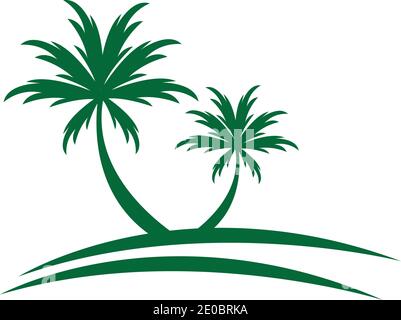 Palm tree summer logo template vector illustration Stock Vector