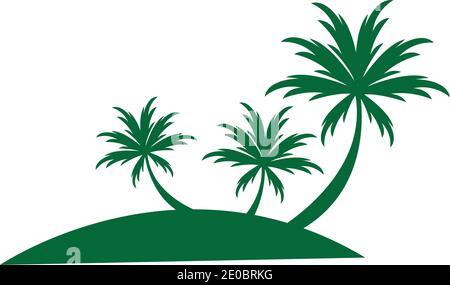 Palm tree summer logo template vector illustration Stock Vector
