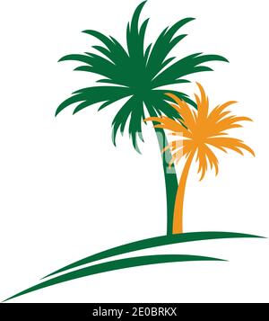 Palm tree summer logo template vector illustration Stock Vector