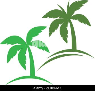 Palm tree summer logo template vector illustration Stock Vector