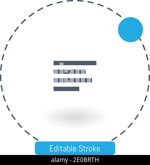 left alignment vector icon editable stroke outline icons for web and mobile Stock Vector
