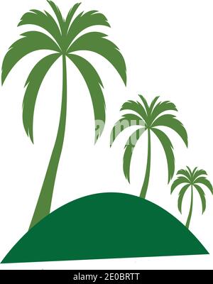 Palm tree summer logo template vector illustration Stock Vector