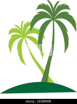 Palm tree summer logo template vector illustration Stock Vector