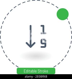 sort vector icon editable stroke outline icons for web and mobile Stock Vector