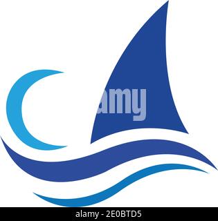 sailing logo vector icon concept illustration design template Stock Vector