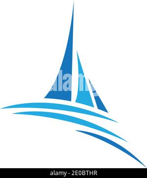 sailing logo vector icon concept illustration design template Stock Vector
