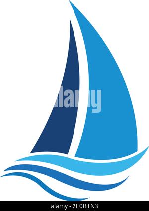 sailing logo vector icon concept illustration design template Stock Vector