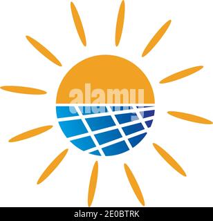 Solar logo energy icon vector design Stock Vector