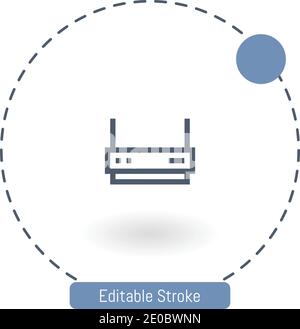 modem vector icon editable stroke outline icons for web and mobile Stock Vector
