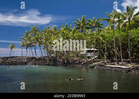 Ahalanui County Beach Park, Puna. Big Island, Hawaii Stock Photo