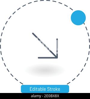 diagonal arrow vector icon editable stroke outline icons for web and mobile Stock Vector