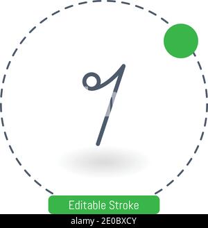 eighth note vector icon editable stroke outline icons for web and mobile Stock Vector
