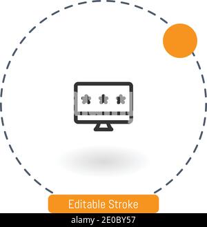 passcode vector icon editable stroke outline icons for web and mobile Stock Vector