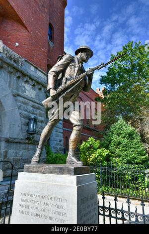 Brooklyn, New York - Sep 20, 2020: YMCA at Park Slope Armory on 15th Street in Brooklyn, New York, USA. Stock Photo