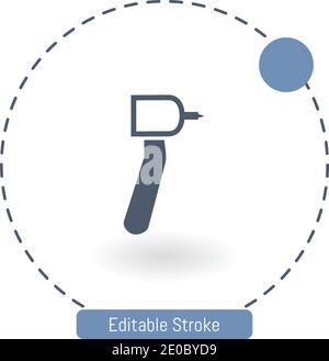 dentists drill tool vector icon editable stroke outline icons for web and mobile Stock Vector