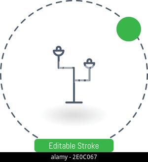 street lamp vector icon editable stroke outline icons for web and mobile Stock Vector