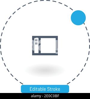 sidebar vector icon editable stroke outline icons for web and mobile Stock Vector