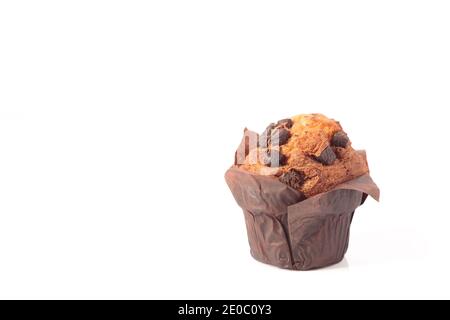 chocolate muffins isolated on a white background with copyspace. Stock Photo