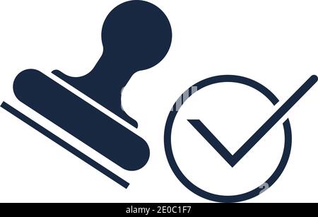 Stamp logo Icon Flat vector illustration design template Stock Vector