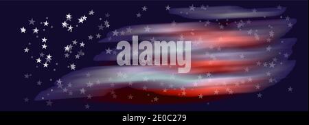 Abstract backgroun from spots of strips and stars like USA flag eps10 vector illustration. Stock Vector