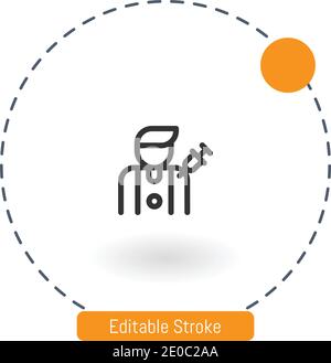 vaccination vector icon editable stroke outline icons for web and mobile Stock Vector