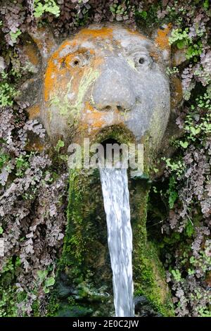 Detail of a spout within the Hundred Fountains (Cento Fontane) in the garden of Villa d'Este, Tivoli, Italy Stock Photo