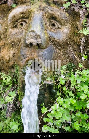Detail of a spout within the Hundred Fountains (Cento Fontane) in the garden of Villa d'Este, Tivoli, Italy Stock Photo