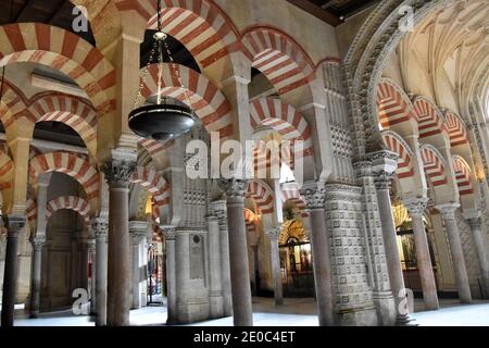 Spain , Cordoba, the Mosque Cathedral was built on the 7th century, in 1236 at the takeover of the city to muslins, Castillans make it again a church. Stock Photo
