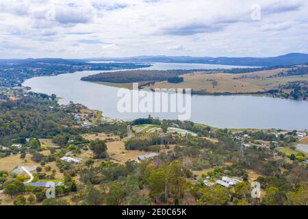 Aerial view of Tamar river in Tasmania, Australia Stock Photo