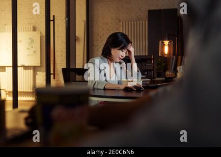 Business people in the office to work overtime Stock Photo