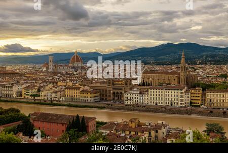 Europe, Italy, Florence, Tuscany. Floerence city scape with dome. Stunning mediterran city in tuscany, Italy. Stock Photo