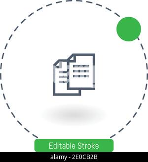 duplicate vector icon editable stroke outline icons for web and mobile Stock Vector