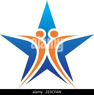 Star success people care logo and symbols template Stock Vector