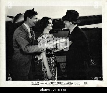 CLARK GABLE MYRNA LOY and SPENCER TRACY in TEST PILOT 1938 director VICTOR FLEMING original story Frank Wead music Franz Waxman Metro Goldwyn Mayer Stock Photo