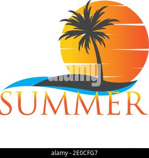 summer logo symbol  illustration design template - vector Stock Vector