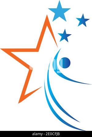 Star success people care logo and symbols template Stock Vector