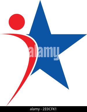 Star success people care logo and symbols template Stock Vector