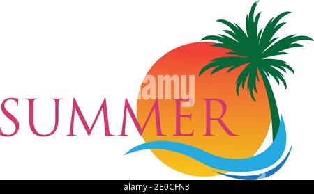 summer logo symbol  illustration design template - vector Stock Vector