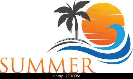 summer logo symbol  illustration design template - vector Stock Vector