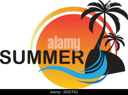 summer logo symbol  illustration design template - vector Stock Vector