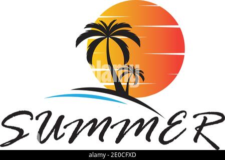 summer logo symbol  illustration design template - vector Stock Vector